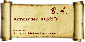 Buchbinder Alpár névjegykártya